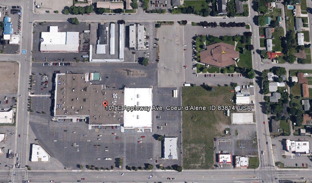 A satellite image of the Coeur d’Alene Town Center